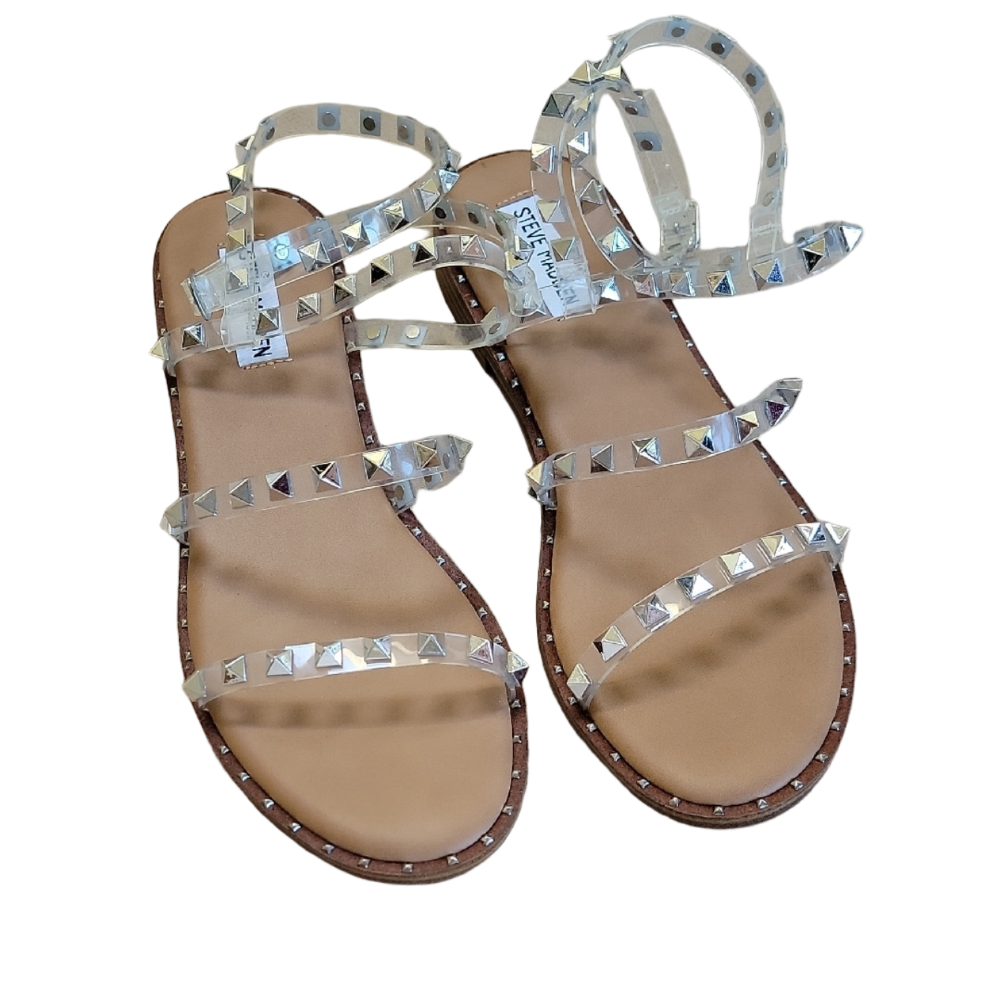 Steve Madden Clear Sandals with Silver Accents